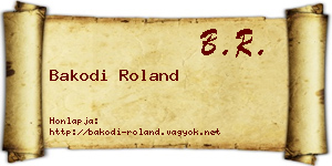 Bakodi Roland névjegykártya